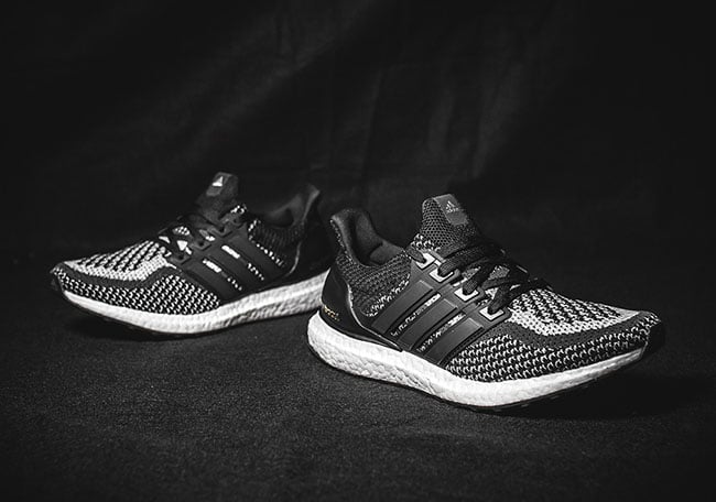 ultra boost white black reflective