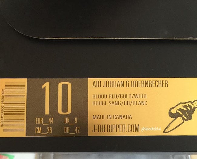 Air Jordan 6 Blood Red Doernbecher Custom