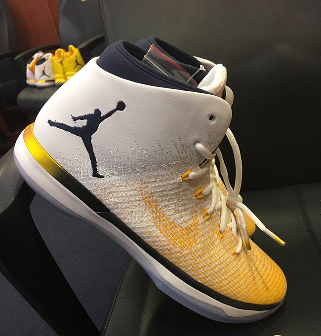 Michigan Air Jordan XXX1 Home White Maize Blue