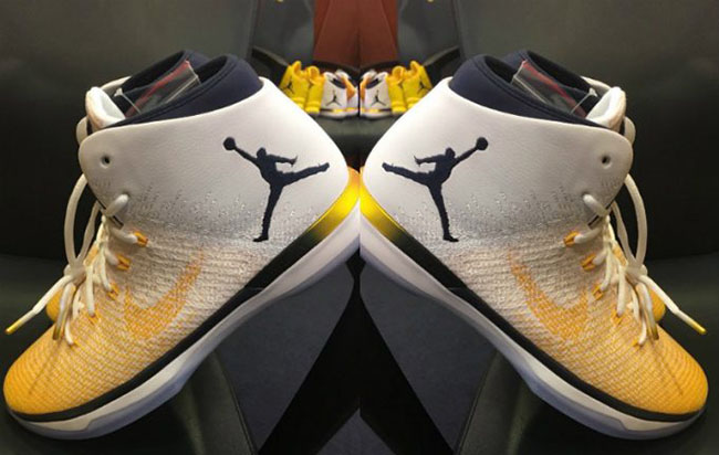 Michigan Air Jordan XXX1 Home White Maize Blue