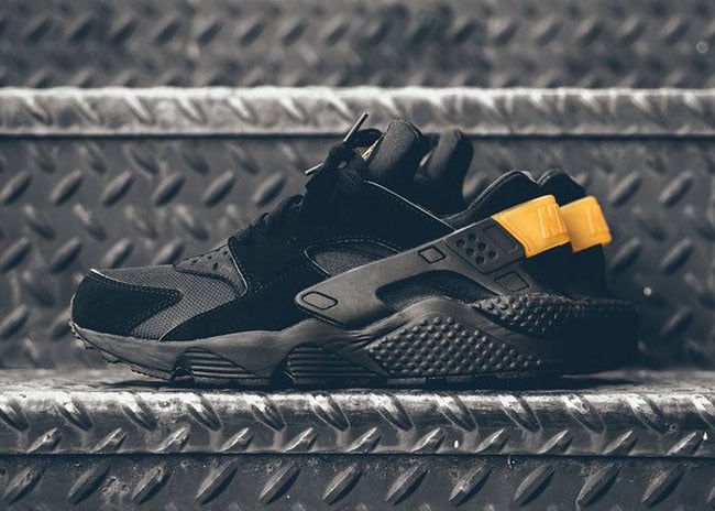 Nike Air Huarache Black and Metallic Gold