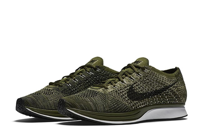 nike flyknit racer olive green