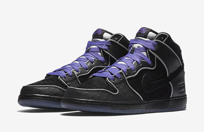 Nike SB Dunk High Black Purple Box