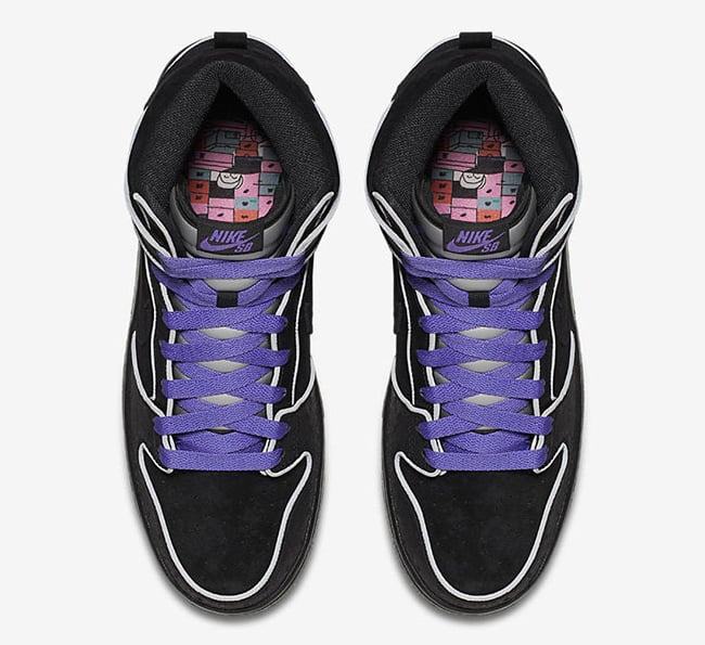 Nike SB Dunk High Black Purple Box