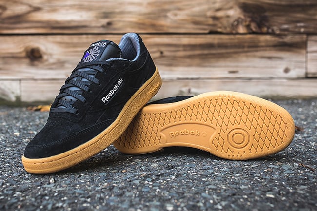 reebok club c black and gum