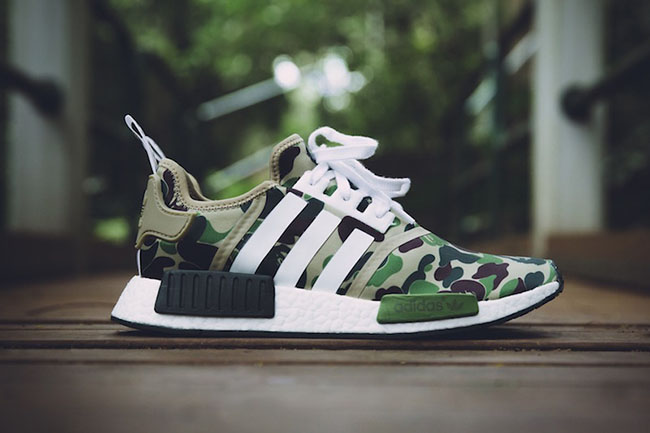 Bape x adidas NMD Olive Camo