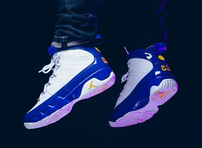 purple and yellow jordan 9