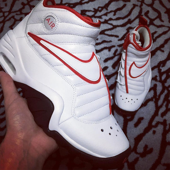 nike air shake ndestrukt white and red