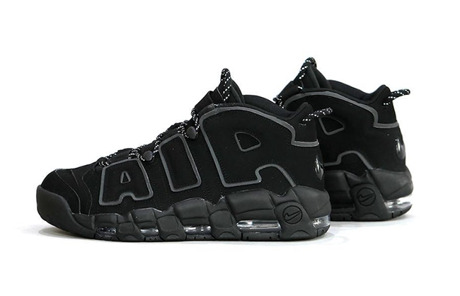 Nike Air More Uptempo Triple Black 3M Reflective