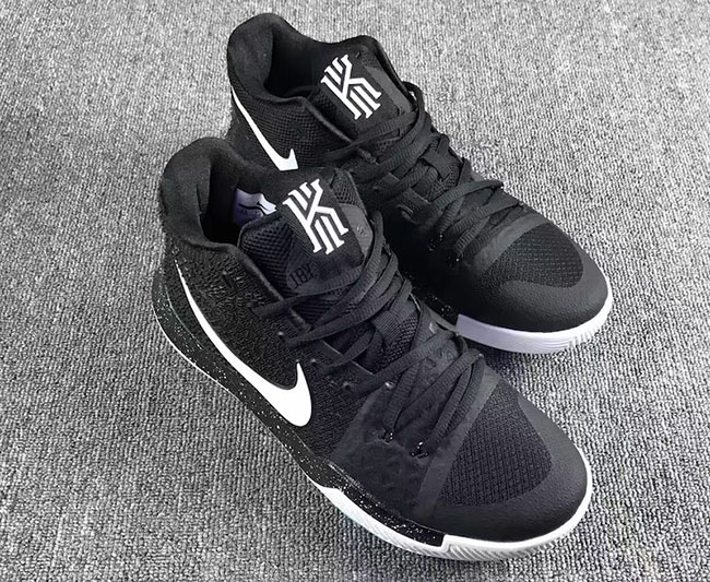 kyrie 3 shoes black and white