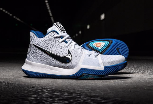 Nike Kyrie 3 in White, Blue and Black