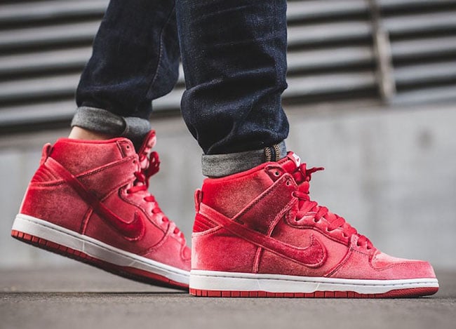 Nike SB Dunk High Red Velvet Release 