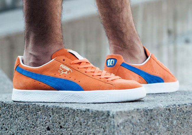 Puma Clyde NYC Knicks Orange Blue Suede 