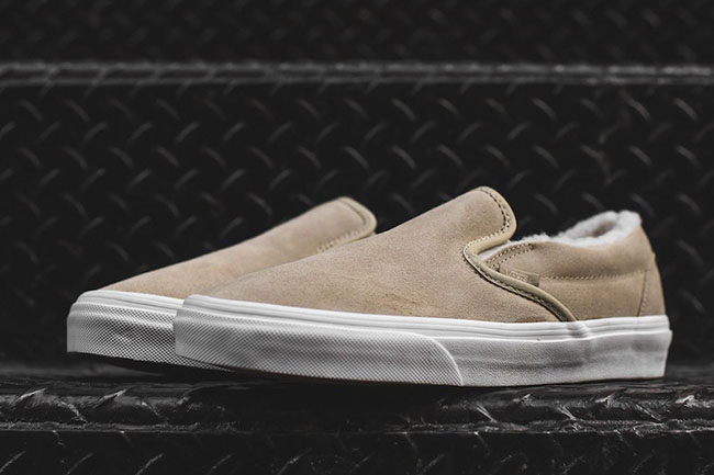 vans fleece slip ons