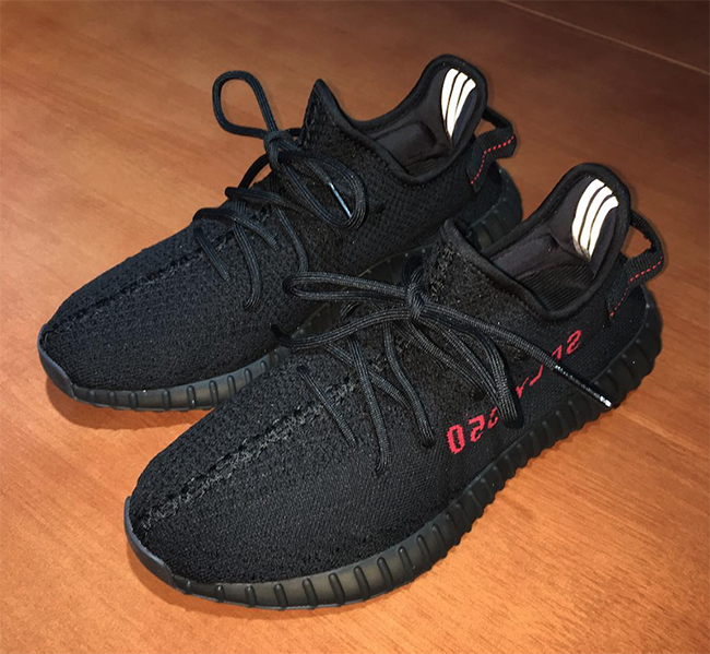 yeezy black and red 350