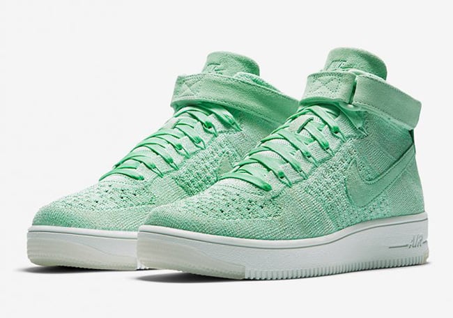 mint green and white air force 1