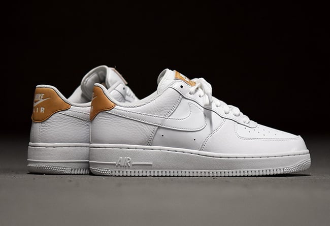 white and tan air force ones
