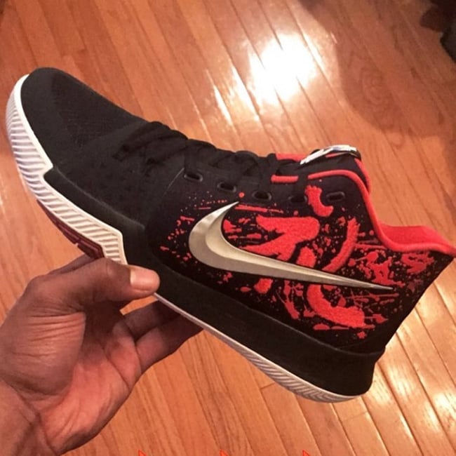 kyrie 3 black and red