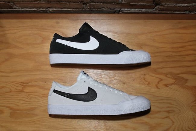 nike sb blazer low white black