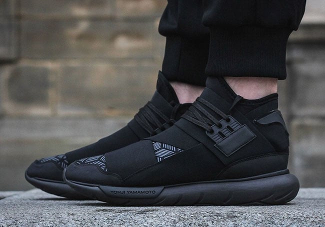 adidas Y-3 Qasa High Triple Black Geometric Pattern