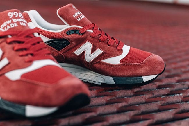 New Balance 998 Made in USA Red Suede
