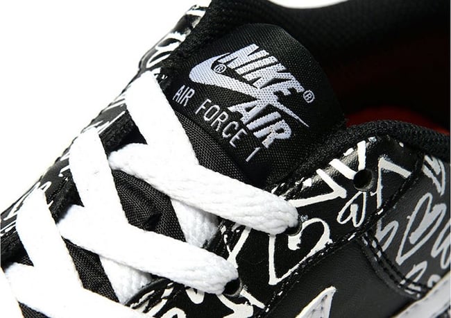 Nike Air Force 1 Low Hearts Black White