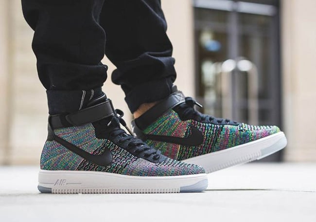 Another Nike Air Force 1 Mid Flyknit ‘Multi-Color’ Has Started to Release