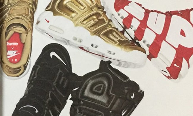 Supreme Nike Air More Uptempo Colorways