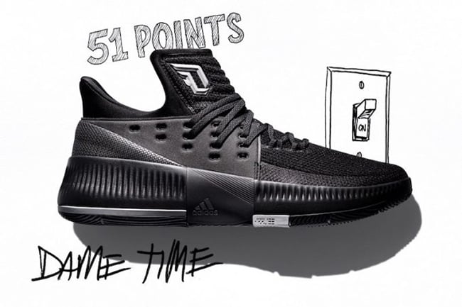 adidas Dame 3 Lights Out BY3206 Release 