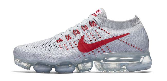 Nike Air VaporMax Flyknit Pure Platinum University Red