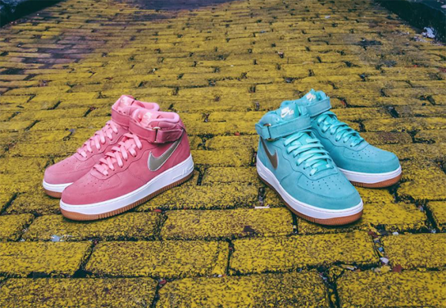 Nike Women’s Air Force 1 Mid in ‘Enamel Green’ and ‘Bright Melon’