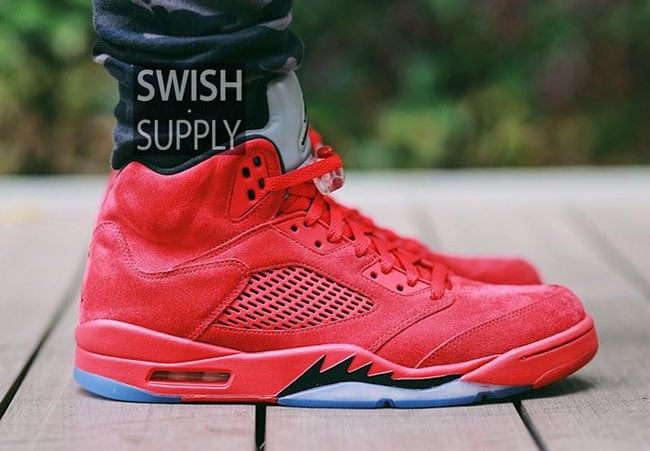 jordan 5s red suede