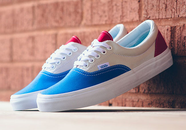 vans era red and blue