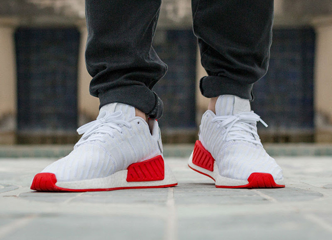 nmd white with red