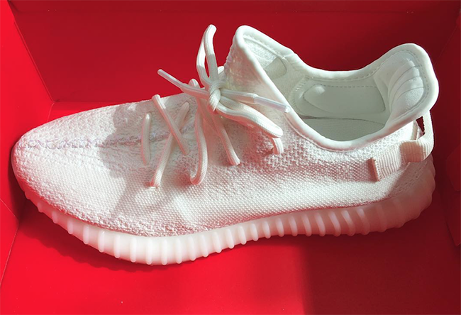 white and pink yeezys
