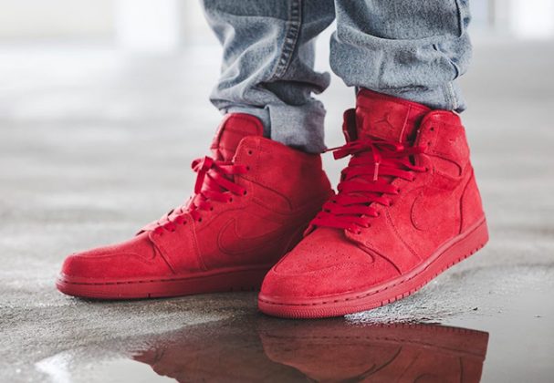 suede jordan 1 red
