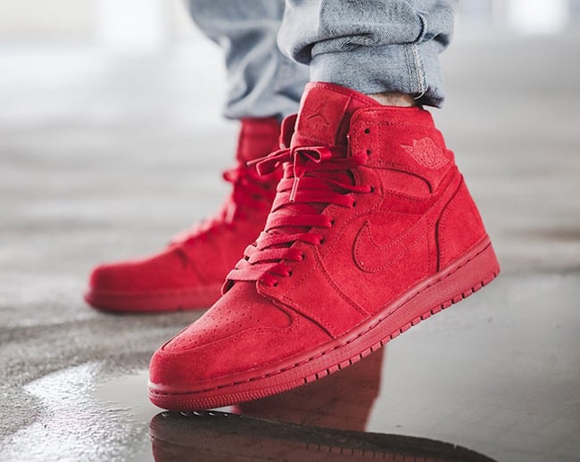 all red suede jordans