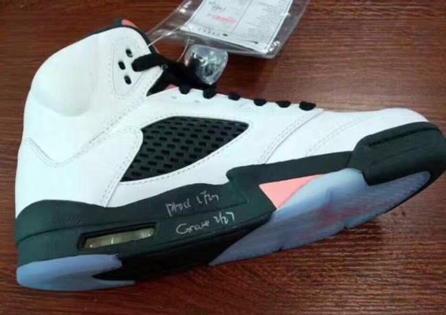 jordan 5 white pink