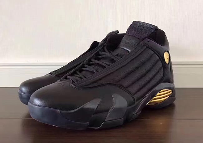 black and gold jordan 14s