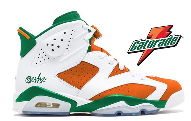 white orange and green jordans