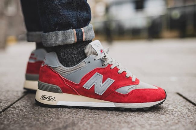New Balance 577 Made in England in Red and Grey