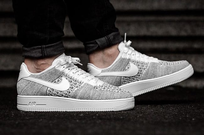 nike air force 1 flyknit low grey