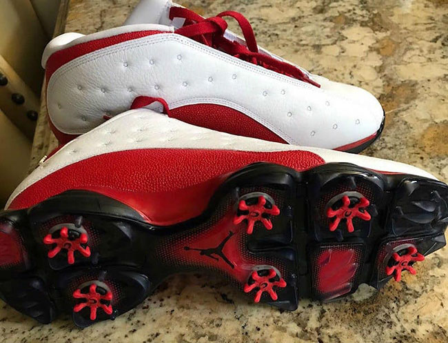 Air Jordan 13 Low Golf Shoes White Red