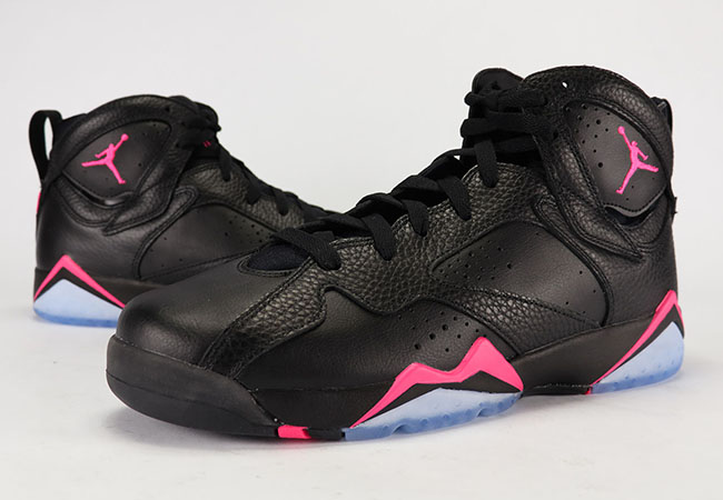 black and pink jordan 7