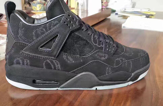 KAWS Air Jordan 4 Black Suede Sample