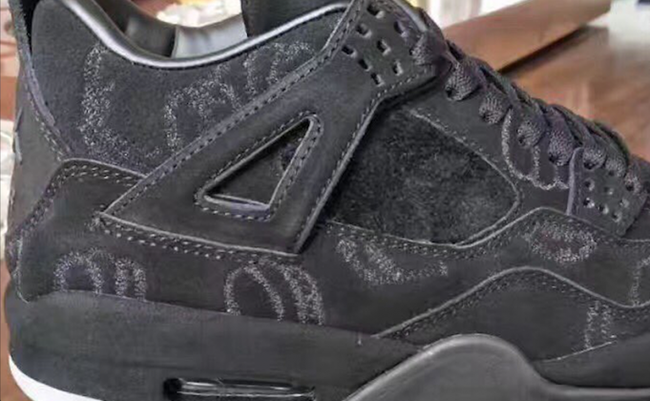 KAWS Air Jordan 4 Black Suede Sample