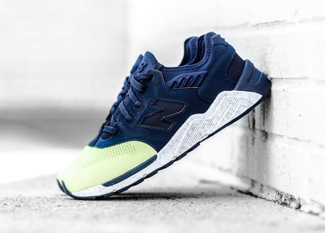 New Balance 009 in Navy and Lime Glow