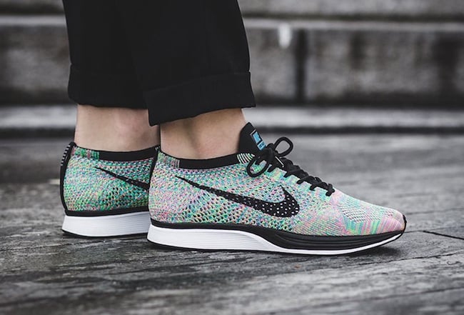 Nike Flyknit Racer Multicolor 2.0 On Feet