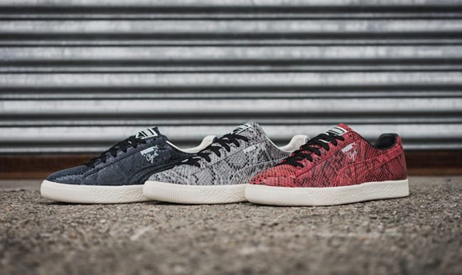 puma clyde red snake