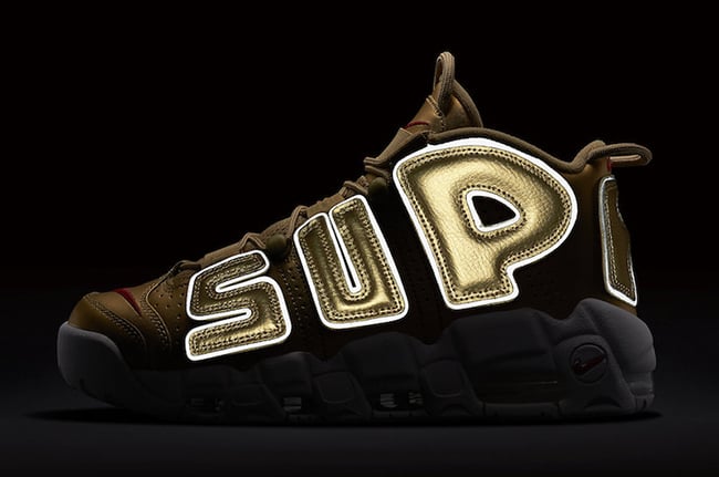 nike supreme uptempo gold